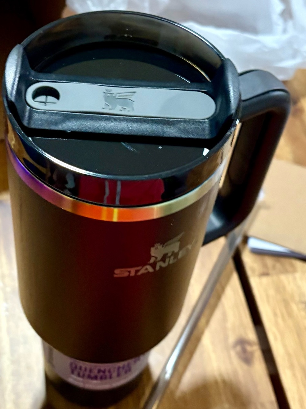 NIWT STANLEY Black Quencher H2O Tumbler with Rainbow 🌈 Colors Size 40 oz